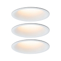 Indbygningslampe CYMBAL COIN LED stiv, Dim-To-Warm, s�t med 3 IP44, hvid mat d�mpbar 19,5W 440lm 2000-2700K 45� 45� CRI >80