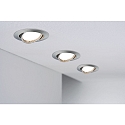 Paulmann Indbygningslampe BASE svingbar, s�t med 3, omskiftelig GU10 IP20, jern b�rstet  15W 350lm 3000K 100� 100� CRI >80