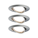 Indbygningslampe BASE COIN svingbar, s�t med 3 IP20, jern b�rstet d�mpbar 15W 370lm 3000K 100� 100� CRI > 83