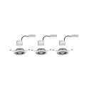 recessed luminaire BASE COIN swivelling, set of 3 IP20, brushed iron dimmable 15W 370lm 3000K 100� 100� CRI > 83