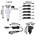 Paulmann Paulmann Plug&Shine s�t af 5 Indbygningslampe MicroPen II IP67 3000K 5x0,22W rustfrit st�l, inkl. transformer