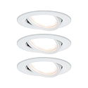 Paulmann Indbygningslampe LED Coin Slim, IP23, rund, 6,8W, s�t af 3 d�mpbar og drejelig, hvid
