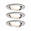Paulmann Indbygningslampe LED Coin Slim, IP23, rund, 6,8W, s�t af 3 d�mpbar og drejelig, jern