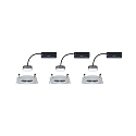 Paulmann Paulmann Indbygningslampe LED Coin Slim, IP44, firkantet, 6,8W, s�t af 3 d�mpbar, aluminium