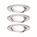 Paulmann Indbygningslampe LED Coin Slim, IP23, rund, 6,8W, s�t af 3 d�mpbar og drejelig, aluminium