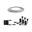Paulmann Plug&Shine s�t af 3 Gulvindbygningslampe Floor Mini IP65 3x2,5W 55mm s�lv