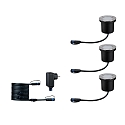Paulmann Gulvindbygningslampe LED PLUG & SHINE ZIGBEE s�t med 3, RGBW, ZigBee styrbar IP65, sort, s�lv d�mpbar