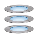 Paulmann Gulvindbygningslampe LED PLUG & SHINE ZIGBEE s�t med 3, RGBW, ZigBee styrbar IP65, sort, s�lv d�mpbar