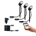 Paulmann Udend�rs lampe LED PLUG & SHINE PIKE ZIGBEE s�t med 3, RGBW, ZigBee styrbar IP44, antracit d�mpbar