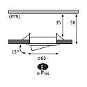 Indbygningslampe NOVA MINI LED svingbar IP23, jern b�rstet  4W 310lm 2700K 38� 38� CRI >80