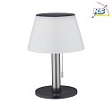 Paulmann Outdoor LED Solar Table lamp LILLESOL, IP44, 0.8W 3000K 45lm, 3-step dimmable, stainless steel / satin