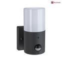 Paulmann outdoor wall luminaire TUBS PIR cylindrical, with motion detector, switchable E27 IP44, grey, matt 