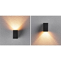 outdoor wall luminaire FLAME UP OR DOWN 1 flame, square, switchable, insect friendly IP44, anthracite 