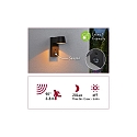 Paulmann outdoor wall luminaire CAPEA with motion detector, switchable, insect friendly IP44, anthracite 