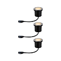Gulvindbygningslampe FLOOR SET PLUG & SHINE s�t med 3, insektvenlig IP67, antracit, opal 