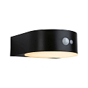 solar wall luminaire EILEEN PIR round, with switch, with motion detector IP44, black 
