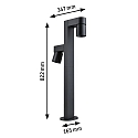 Paulmann bollard light KIMU 2 SPOT 2 flames, switchable, cardanic swivelling, insect friendly IP44, anthracite 