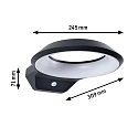 Paulmann outdoor wall luminaire ANELA PIR with sensor, insect friendly, sea-air resistant IP44, anthracite 