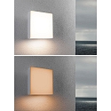 Paulmann outdoor wall luminaire AZALENA with sensor, ZigBee controllable, insect friendly IP44, transparent, white dimmable