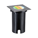 Gulvindbygningslampe FLOOR RGBW firkantet, ZigBee styrbar IP67, sort d�mpbar