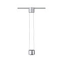 Pendel URAIL ALDAN LED med linseoptik, chrom mat, sort d�mpbar
