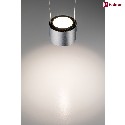 Paulmann pendant luminaire URAIL ALDAN LED with lens optics, chrome matt, black dimmable