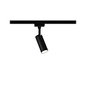 1-faset spot URAIL TUBO LED IP20, sort mat d�mpbar