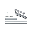 Paulmann Spot URAIL COVER med mulighed for indf�dning, s�t med 4 GU10, chrom, chrom mat d�mpbar