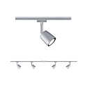 Paulmann Spot URAIL COVER med mulighed for indf�dning, s�t med 4 GU10, chrom, chrom mat d�mpbar