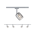 Paulmann Spot URAIL BLOSSOM med mulighed for indf�dning, s�t med 4 G9, chrom, chrom mat, r�gfarver d�mpbar