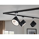 Paulmann Spot URAIL ARENA LED drejelig, vipbar, chrom, sort mat