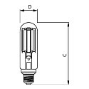 Philips LED r�rform MASTER LED SON-T UE M 4KLM 19W 740 omskiftelig klar E27 19W 4000lm 4000K 300� CRI >70  gennemsigtig