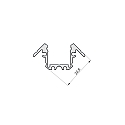 RADIUM Hj�rneprofil SMALL CORNER F 23/23 B1C1, gr�, hvid mat