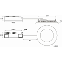Rutec ceiling recessed luminaire TALAN M � 220MM Plug&Play rigid, CCT Switch, multipower IP44, white 