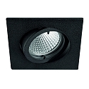 Downlight QUADRO firkantet, svingbar IP20, pulverlakeret, sort mat