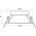Rutec recessed luminaire TOM SQUARE(EMPTY CASE FOR LED MODULE �5CM) square, swivelling, without socket IP20, black matt dimmable