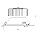 Rutec Projekt recessed spotlight NINQITA COB 50W/1200MA 830 round, rigid, current constant IP40, white