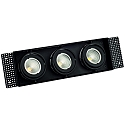 ceiling recessed luminaire VANYA 3 flames, square, swivelling, flush IP20, black dimmable