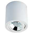 overflade lampe MELIMAR COB rund, svingbar IP20, gennemsigtig, hvid, lakeret