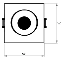 Rutec Projekt recessed spotlight MENTE COB LIGHTPOINT 350MA swivelling, square, current constant IP20, white matt