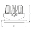 Rutec Projekt Indbygnings loftlampe CALINA COB rund, stiv IP54, rustfrit st�l b�rstet, opal d�mpbar