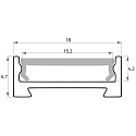 Rutec Projekt U-profil FUP18/7 / 2M flad, aluminium anodiseret