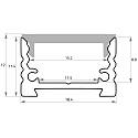 Rutec Projekt U profile UP18/12 / 2M, anodised aluminium