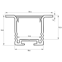 Rutec Projekt Profil i kraveform TKP18/18 / 2M indbygget version, dybt, aluminium anodiseret
