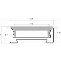 Rutec Projekt U-profil FUP18/7 V2 / 2M flad, aluminium anodiseret