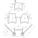 Rutec Projekt Profil i kraveform FLAT 23/12K - 2M dybt, aluminium anodiseret