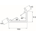 Rutec Projekt Monteringsbeslag 30� / 60�, aluminium