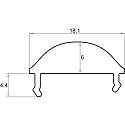 tilbeh�r profil d�ksel LENS 15� - PFH405/8 / PFH415/8 / PFH425 / PFH435 / PFH455 - 2M symmetrisk, med linseoptik, hvid 200cm