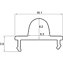 Rutec Projekt tilbeh�r profil d�ksel LENS 60� - PFH405/8 / PFH415/8 / PFH425 / PFH435 / PFH455 - 2M symmetrisk, med linseoptik, hvid 200cm