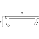 Rutec Projekt tilbeh�r profil d�ksel PFH405/8 / PFH415/8 / PFH425 / PFH435 / PFH455 - FROSTED 2M skylle, hvid mat 200cm
